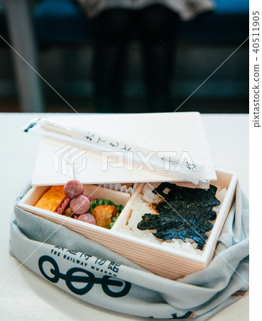 Japanese Ekiben Train station bento in wooden box Japanese Ekiben Train station bento in wooden box 40511905