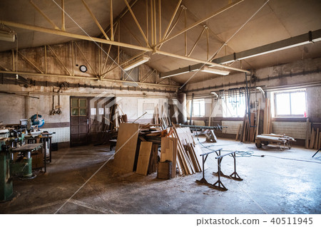 An interior of carpentry workshop. An interior of carpentry workshop. 40511945