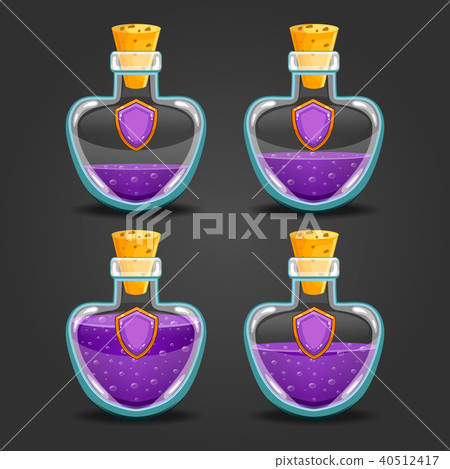 Shield bottles with different liquid level 40512417