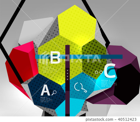 3d hexagon geometric composition, geometric digital abstract background 3d hexagon geometric composition, geometric digital abstract background 40512423