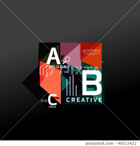 Geometric infographic banner, paper info diagram created with color shapes Geometric infographic banner, paper info diagram created with color shapes 40513422