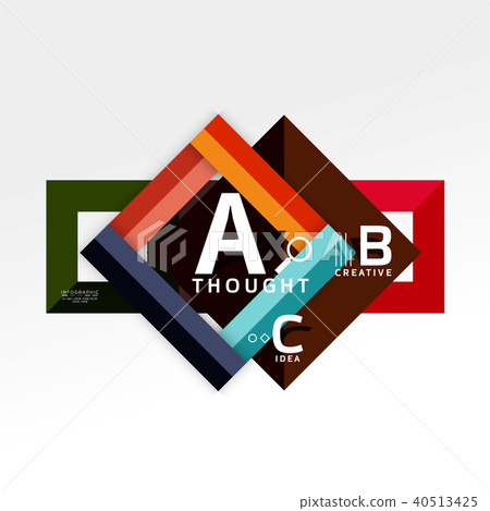 Geometric infographic banner, paper info diagram created with color shapes Geometric infographic banner, paper info diagram created with color shapes 40513425