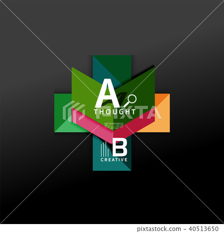 Geometric infographic banner, paper info diagram created with color shapes Geometric infographic banner, paper info diagram created with color shapes 40513650
