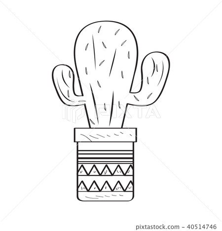 Isolated cactus sketch Isolated cactus sketch 40514746