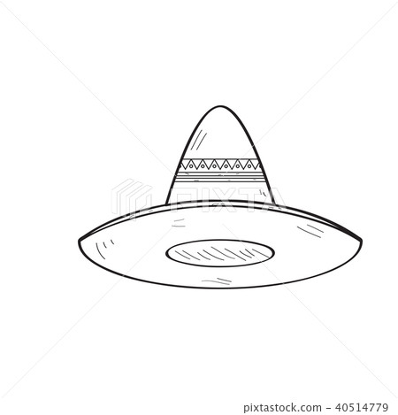 Traditional mexican hat sketch 40514779