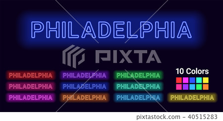 Neon name of Philadelphia city - Stock Illustration [40515283] - PIXTA