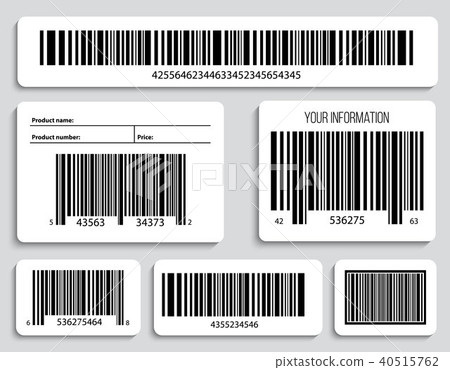 Creative vector illustration of QR codes, packaging labels, bar code on stickers. Identification Creative vector illustration of QR codes, packaging labels, bar code on stickers. Identification 40515762