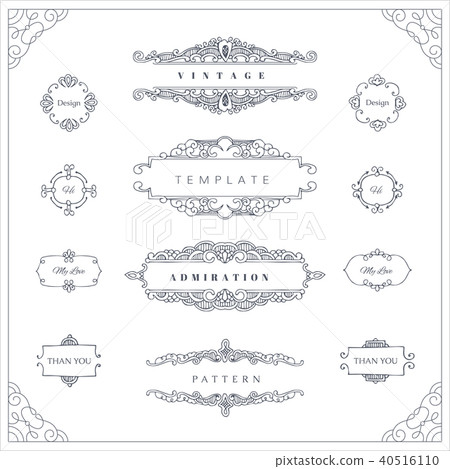 Collection of vintage patterns and frames. Collection of vintage patterns and frames. 40516110