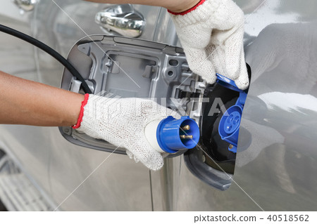 Charging an electric car with power cable supply 40518562