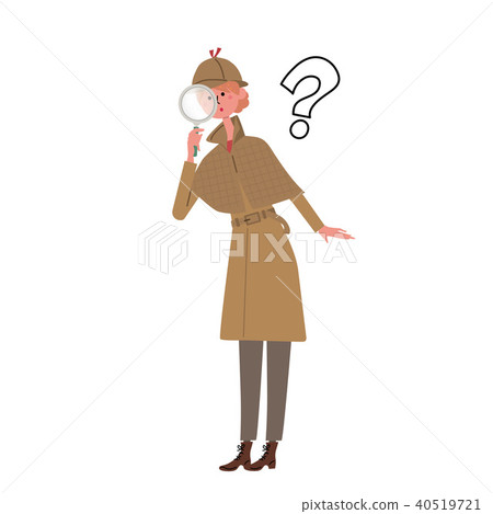 偵探例證少婦放大鏡 40519721