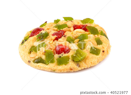 cookies with candied fruit, isolated on a white cookies with candied fruit, isolated on a white 40521977