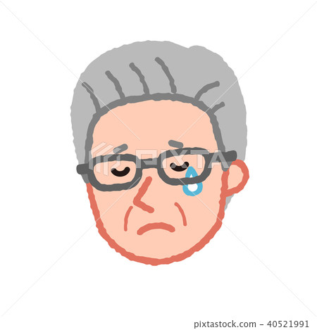 Crying senior man face 40521991
