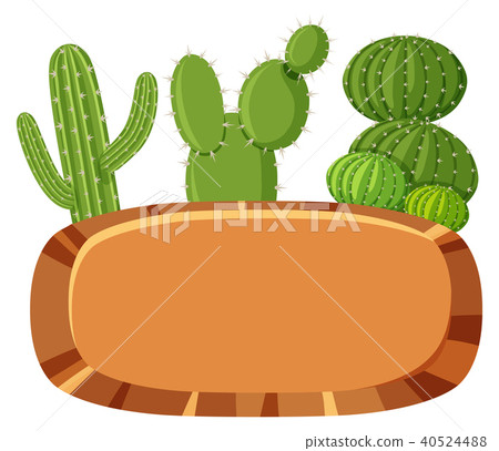 Mexican Cactus Banner on White Background Mexican Cactus Banner on White Background 40524488