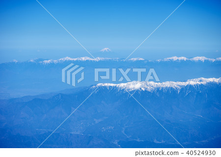 從飛機的窗口南阿爾卑斯山中央阿爾卑斯山富士 40524930