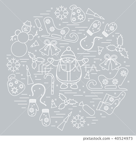 different new year and christmas symbols arranged different new year and christmas symbols arranged 40524973