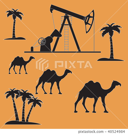 Stylized icon of the equipment for oil production 40524984