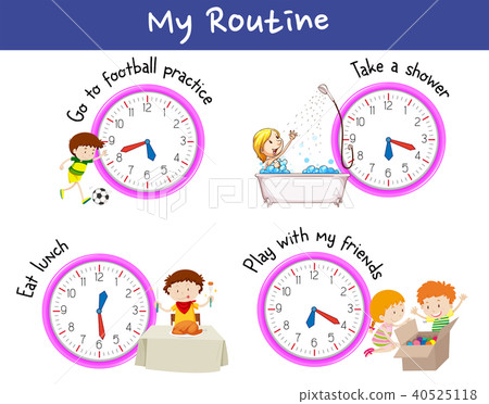 Children and routine in a day 40525118