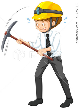 An Office Worker Mining on White Background An Office Worker Mining on White Background 40525119