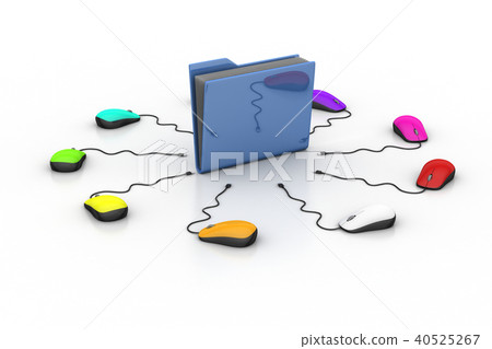 Computer mouse with file folder 40525267