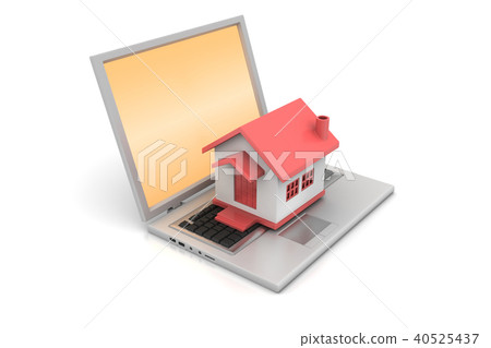 House model on the laptop 40525437