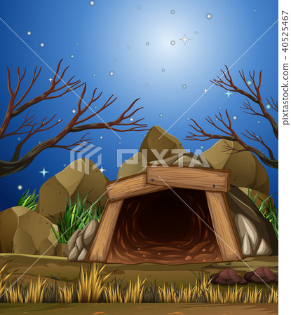 A Mining Cave at Night 40525467