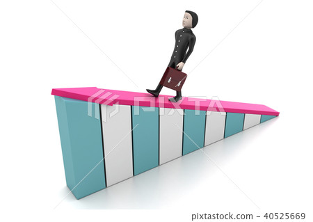 Businessman walking on growing arrow - Stock Illustration [40525669 ...