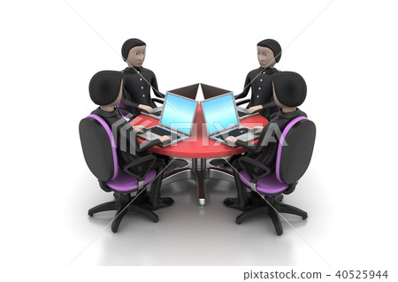 businessmen around a table looking at laptops businessmen around a table looking at laptops 40525944