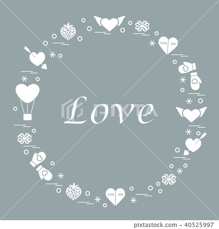 different romantic symbols arranged in a circle different romantic symbols arranged in a circle 40525997