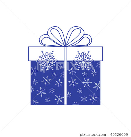 gift box decorated snowflakes on white gift box decorated snowflakes on white 40526009
