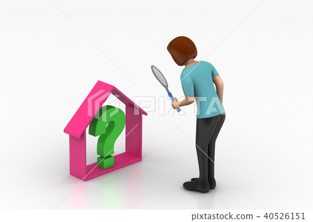 real estate business with question mark - Stock Illustration [40526151 ...
