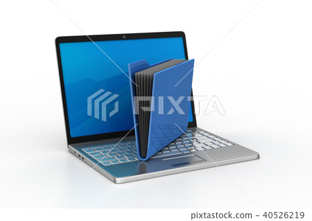 Laptop with file folder Laptop with file folder 40526219