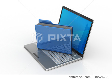 Laptop with file folder Laptop with file folder 40526220