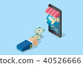 business hand holding banknote with smartphone 40526666