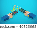 business hands holding smartphone to transferring 40526668
