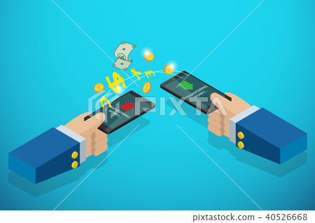 business hands holding smartphone to transferring business hands holding smartphone to transferring 40526668