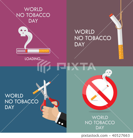 World no tobacco day poster set 40527663