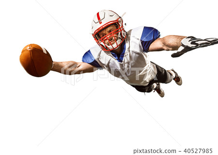one american football player man studio isolated on white background one american football player man studio isolated on white background 40527985