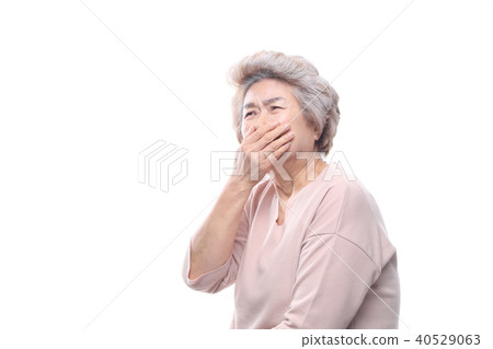 亞洲的面部表情，高級，中年，老人，祖母，面具，細塵，健康 40529063