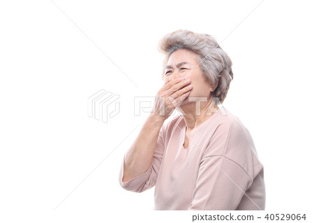 亞洲的面部表情，高級，中年，老人，祖母，面具，細塵，健康 40529064