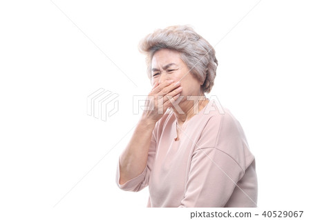 亞洲的面部表情，高級，中年，老人，祖母，面具，細塵，健康 40529067