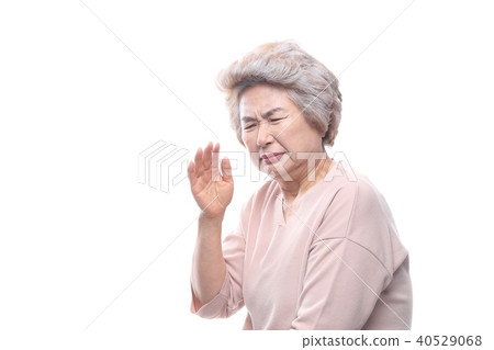 亞洲的面部表情，高級，中年，老人，祖母，面具，細塵，健康 40529068