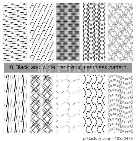 Collection of geometric seamless pattern. - Stock Illustration ...