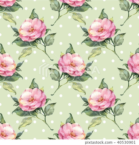 Watercolor floral seamless pattern with roses 8 Watercolor floral seamless pattern with roses 8 40530901