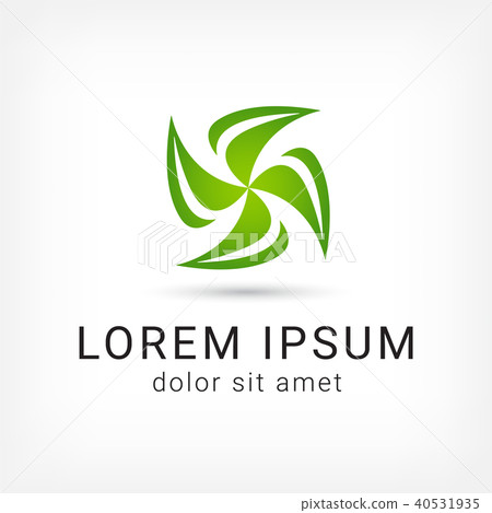 leaf eco abstract logo design template - Stock Illustration [40531935 ...