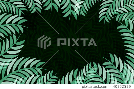 Green leaves frame vector abstract nature 40532559