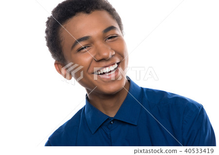 Portrait of cheerful african american teenager 40533419