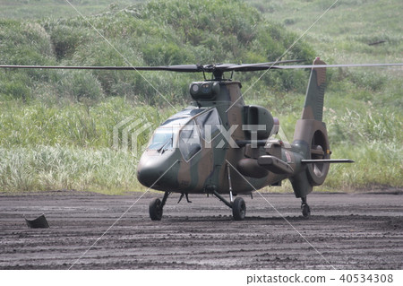 OH-1 Ninja Exercise Training Self-Defense Forces Army Japan Helicopter Hovering War Reconnaissance Helicopter 40534308