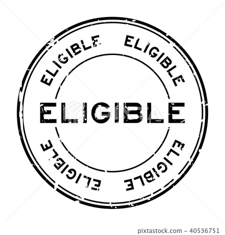 Grunge black eligible round rubber seal stamp 40536751