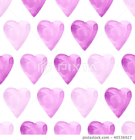 Aquarelle violet seamless pattern with hearts. - Stock Illustration ...
