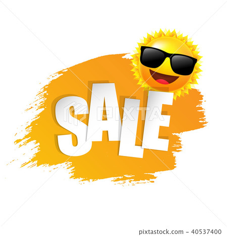 Yellow Paint With Sun And Sunglasses. Yellow Paint With Sun And Sunglasses. 40537400